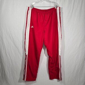 Vintage ADIDAS Y2K 2004 Blokecore RED Clima Proof Ankle Zip Track Pants Size XL.